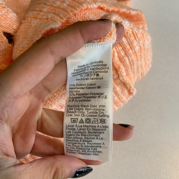 J Crew Sweater Women S Small Creamsicle Beach Cardigan Loose Knit Slouchy Pocket - Picture 7 of 10